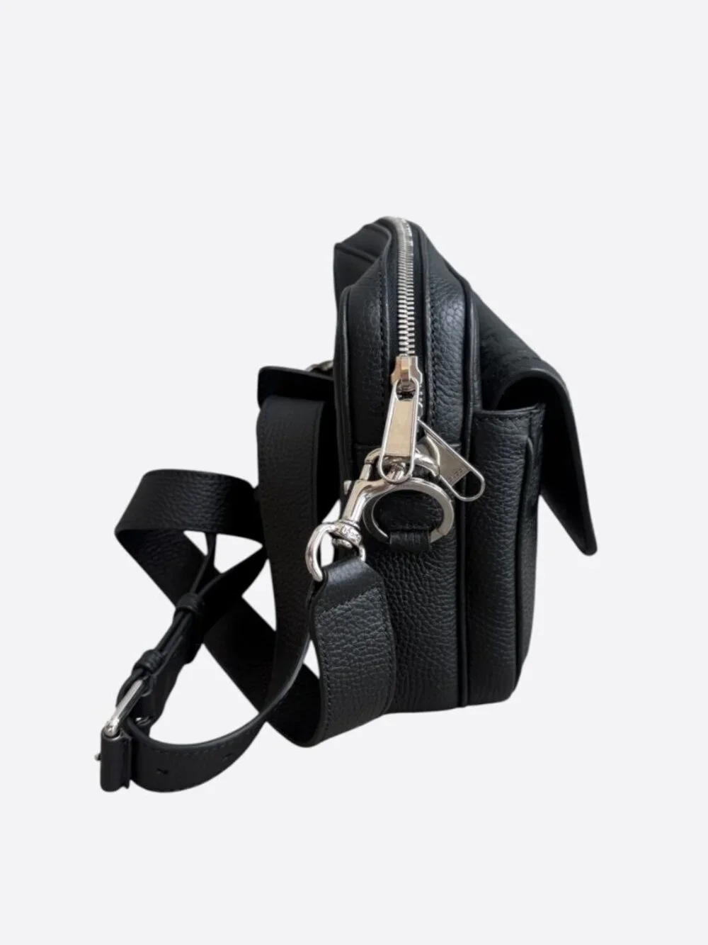Gucci Black Embossed GG Monogram Messenger Bag